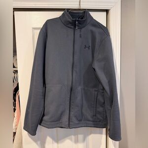 Men’s under armor fleece sweatshirt - zip up , men’s size L grey color